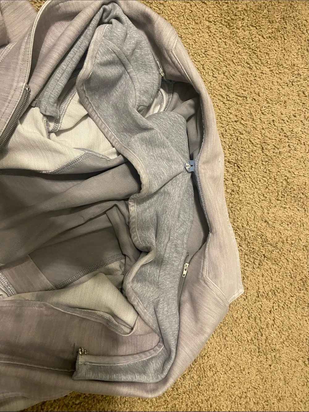 lululemon athletica Light Gray Asymmetric Zip Jacket
